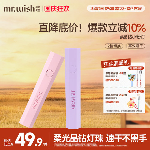 心愿先生手持穿戴美甲新手套装一字灯小型便携灯速干迷你光疗灯