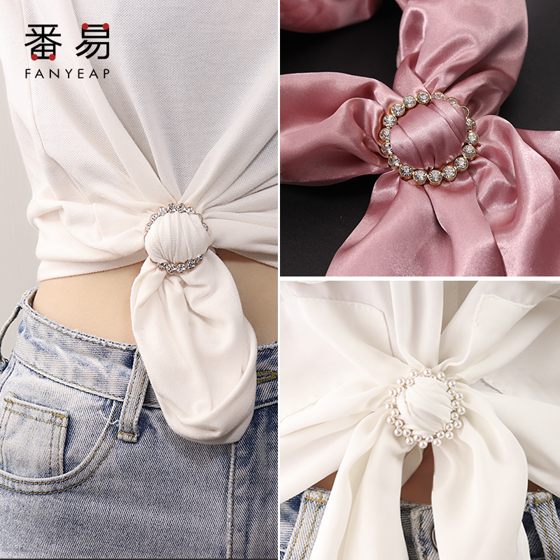 衣角打结扣衬衫下摆固定衬衣个性t恤打结女夏季衬衫衣服扣环百搭