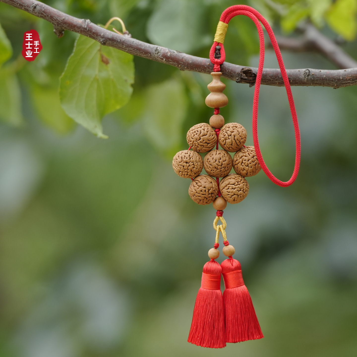 红绳天然桃核挂件葫芦流苏野生汽车挂饰卧室宝宝婴儿邪吓惊防护辟