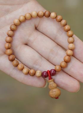 男女款天然桃木圆珠葫芦手链手串