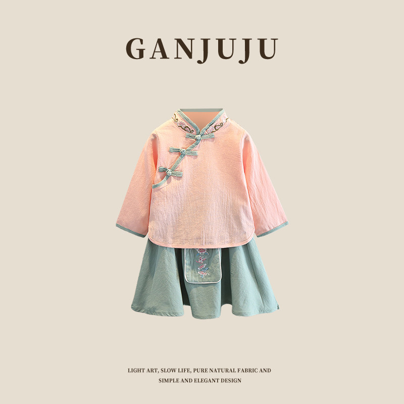 汉服女童春秋季薄款儿童唐装夏款长袖中国风超仙古装小女孩套装裙,童装/婴儿装/亲子装,汉服,淘宝优惠券,粉丝福利购,淘宝优惠卷