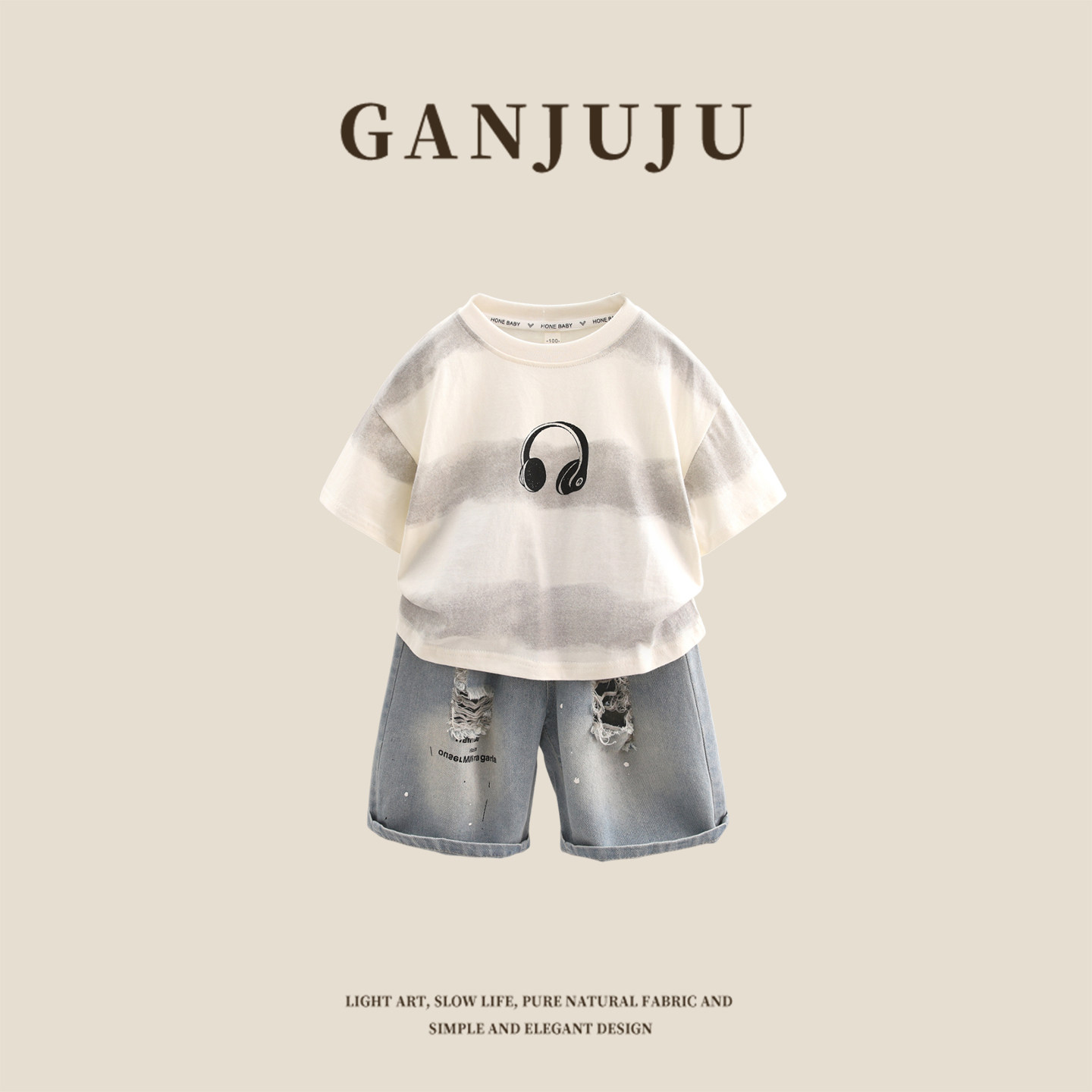 男童套装夏季2025新款儿童男孩帅气时髦洋气短袖牛仔短裤两件套潮,童装/婴儿装/亲子装,套装,淘宝优惠券,粉丝福利购,淘宝优惠卷