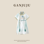 儿童唐装 薄款 短袖 套装 亲子国学服 男童古装 中国风男孩古装 汉服夏季