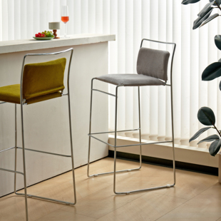 复古家用高脚椅设计师创意网红轻奢吧凳小户型包豪斯靠背岛台椅子