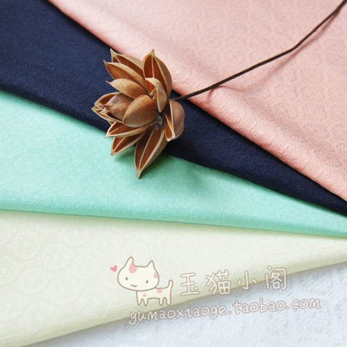 古典小花铜钱涤棉汉服裙布面料