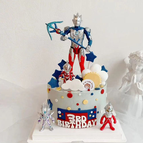 泽塔奥特曼超人打怪兽烘焙摆件