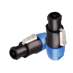 秋叶原QD2004四芯专业音箱插头免焊接纯铜音响接口端子环形欧姆接头NL4FC航空头4芯卡农功放接线音频连接头