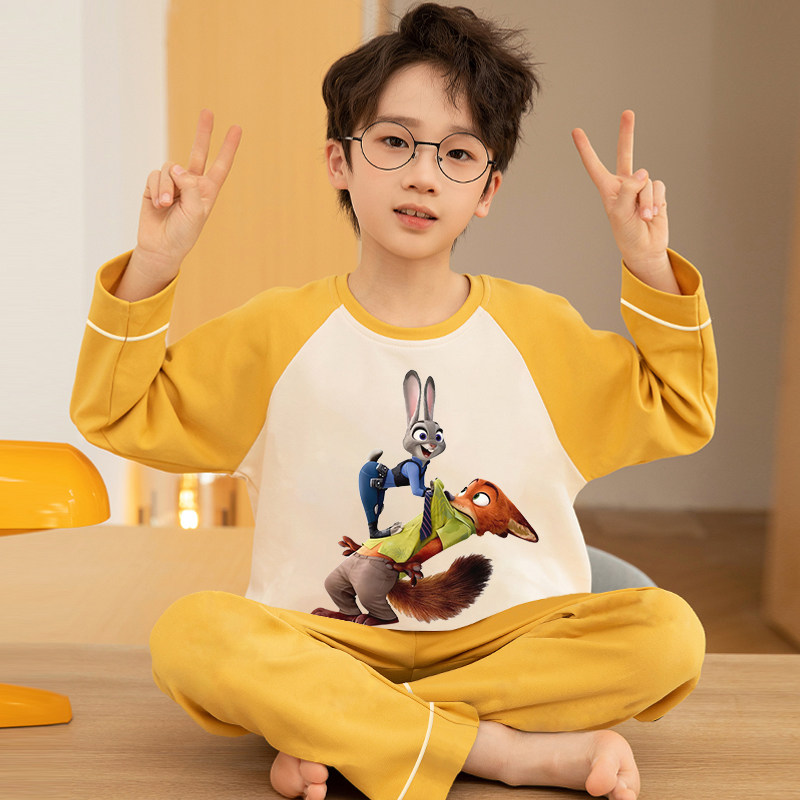 春秋儿童睡衣秋衣秋裤纯棉套装
