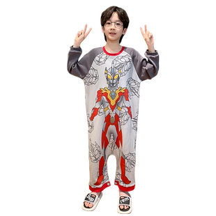 儿童连体睡衣男童春秋季纯棉长袖假面骑士男孩小宝宝防着凉家居服