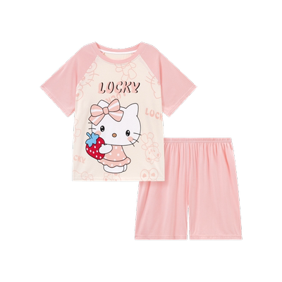 凯蒂猫女童莫代尔睡衣冰丝夏季
