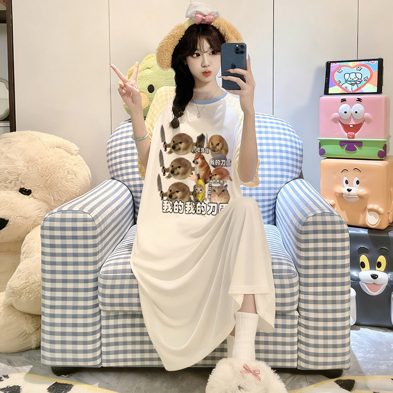 冰丝睡衣薄短袖夏季初中生家居服
