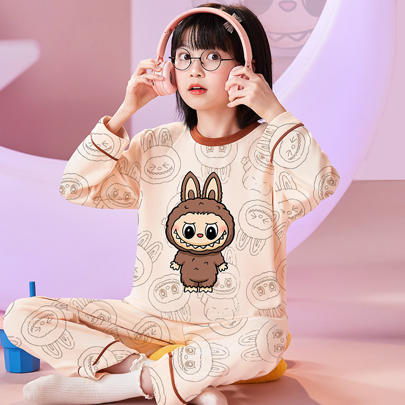 拉布布儿童睡衣女孩秋季长袖2025