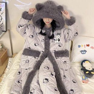 三层夹棉女款睡衣2025超火冬装一整套hellokitty可外穿冬天家居服