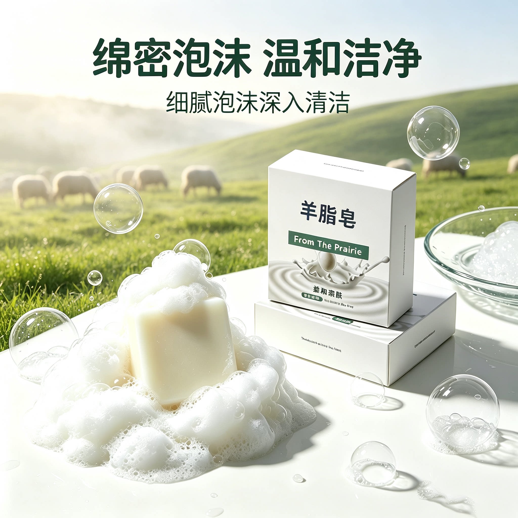 羊脂皂嫩肤润颜洁面香皂温和清洁滋润保湿男女通用洗脸清洁