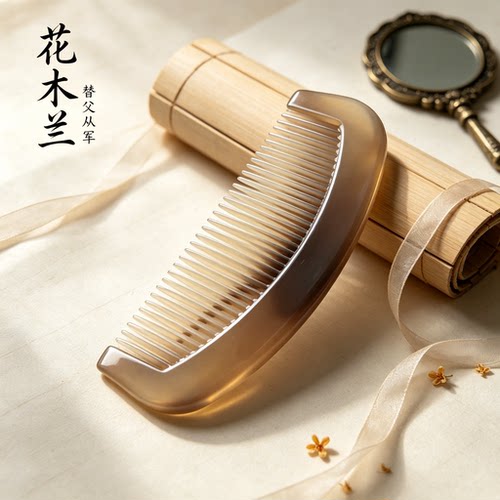 女士中国风天然牛筋防静电梳子