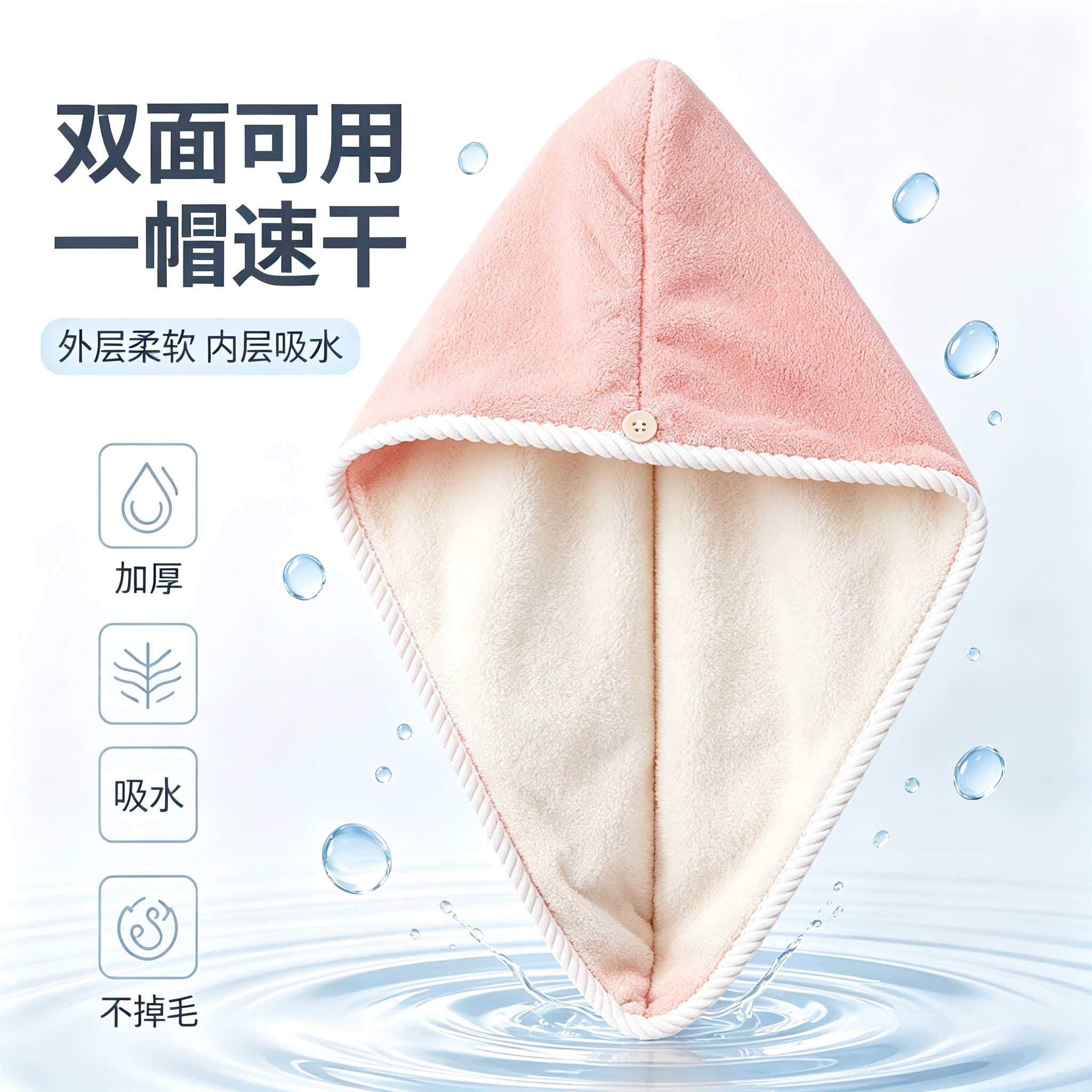 双层加厚干发帽女强力吸水速干包头发毛巾擦头洗头新款包头巾浴帽