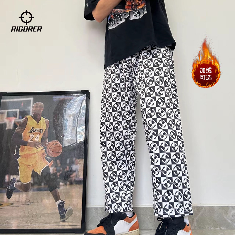 准者花裤子运动长裤男秋冬加绒美式篮球直筒裤针织收口卫裤休闲裤,运动服/休闲服装,运动长裤,淘宝优惠券,粉丝福利购,淘宝优惠卷