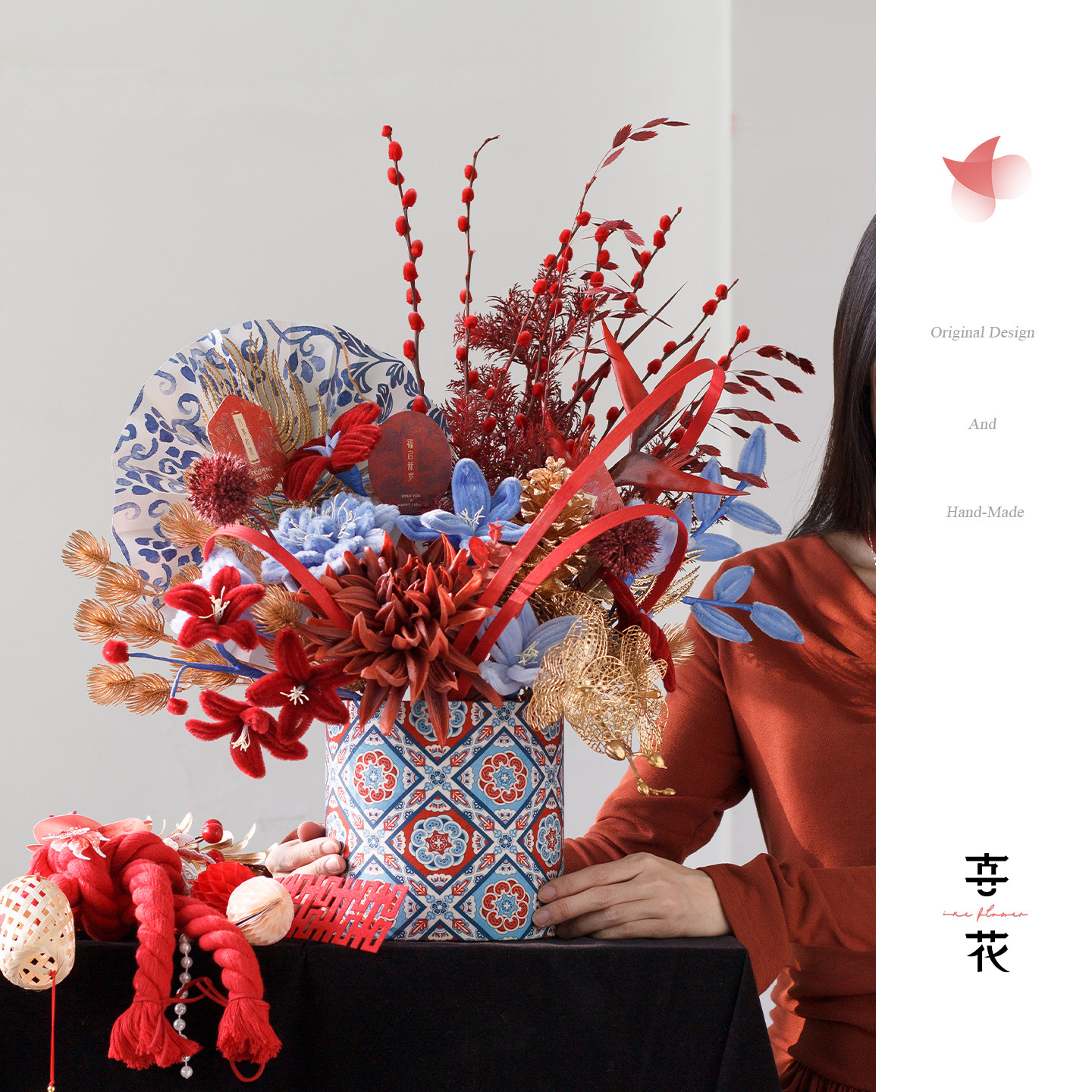 马年年宵花扭扭棒手工花抱抱桶成品diy材料春节装饰布置新年礼物,家居饰品,仿真花/假花,淘宝优惠券,粉丝福利购,淘宝优惠卷