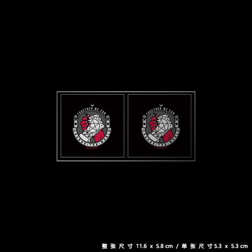 恶魔握手 磨砂膜PVC防水DIY贴纸笔记本电脑行李箱手机贴纸