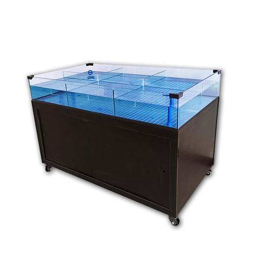 海鲜鱼缸饭店超市专用贝类小龙虾罗氏水产移动海鲜池商用制冷一体