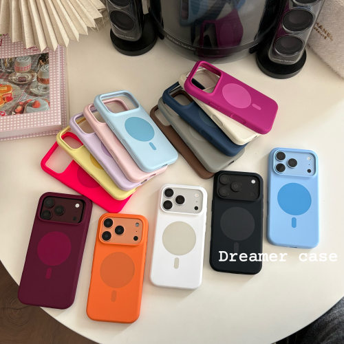 Dreamer｜新款液态磁吸硅胶纯色手机壳适用苹果18pro Max肤感iPhone17 pro勃艮第红16pro全包软壳冰川蓝18pro