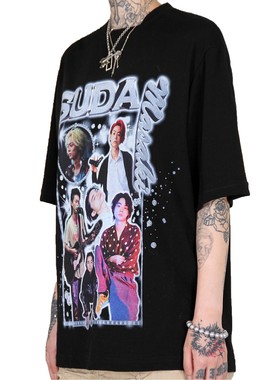 MORBID 夏季新品 菅田将晖SUDA人像HOMEAGE纯棉圆领宽松短袖T恤女