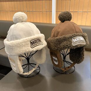 新款儿童帽子冬季哈雷眼镜加绒保暖防风护耳防寒加厚男女童雷峰帽