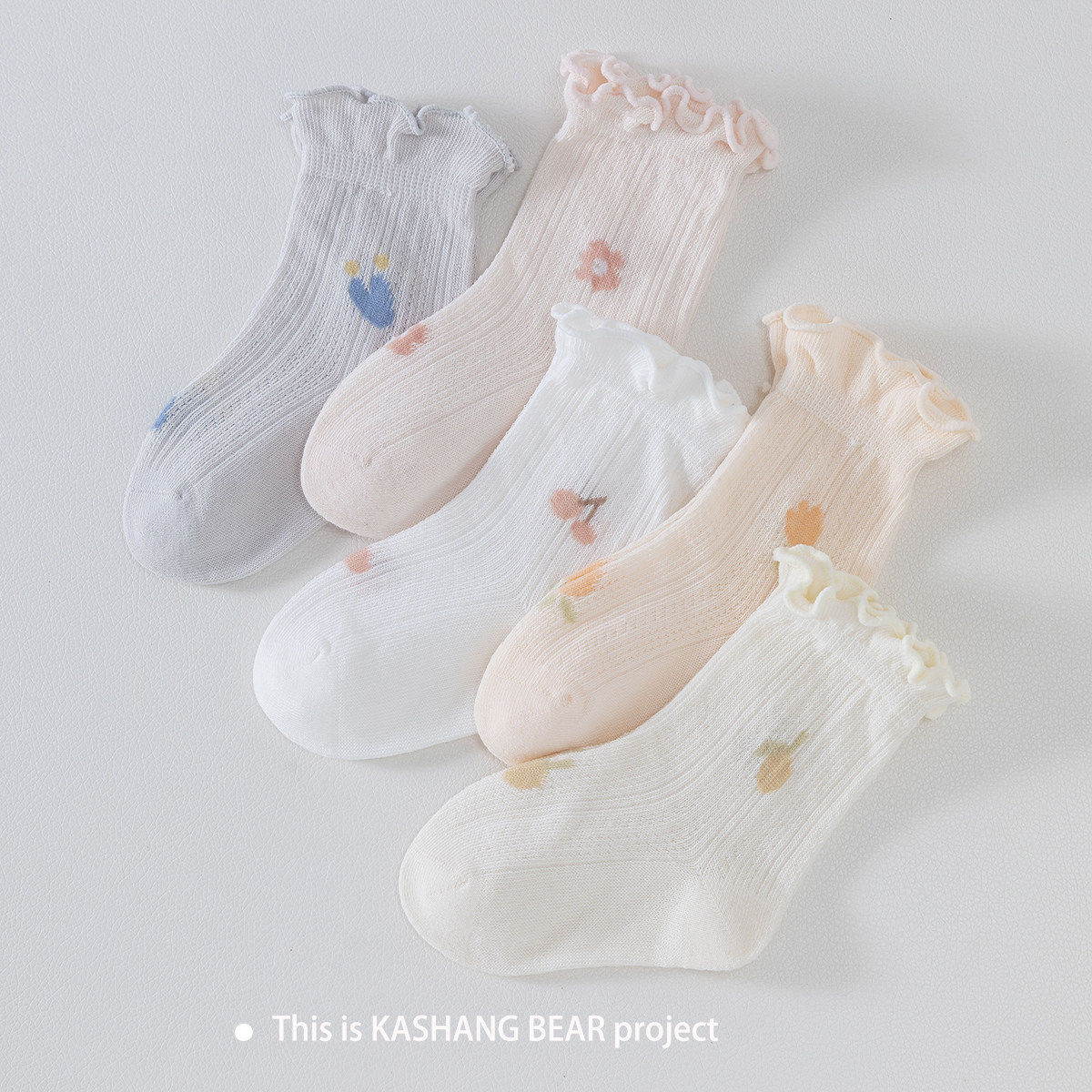 女童袜子透气棉袜儿童网眼弹力花边袜春秋短袜薄款女宝宝不勒腿袜