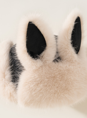 2025长兔耳可爱雷锋帽女冬季骑车保暖护耳帽毛绒哈尔滨东北帽软妹