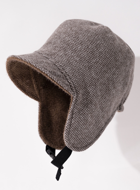 双面戴加深帽顶秋冬护耳帽女鸭舌雷锋帽男骑车防寒头盔内胆帽保暖