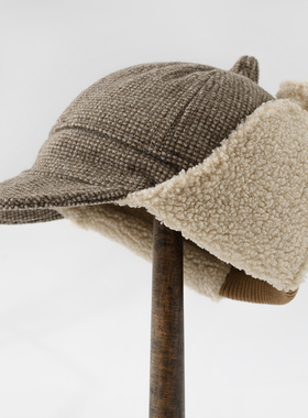 鸭舌护耳帽女冬季加厚加绒雷锋帽骑车防风寒帽子保暖东北帽韩版潮