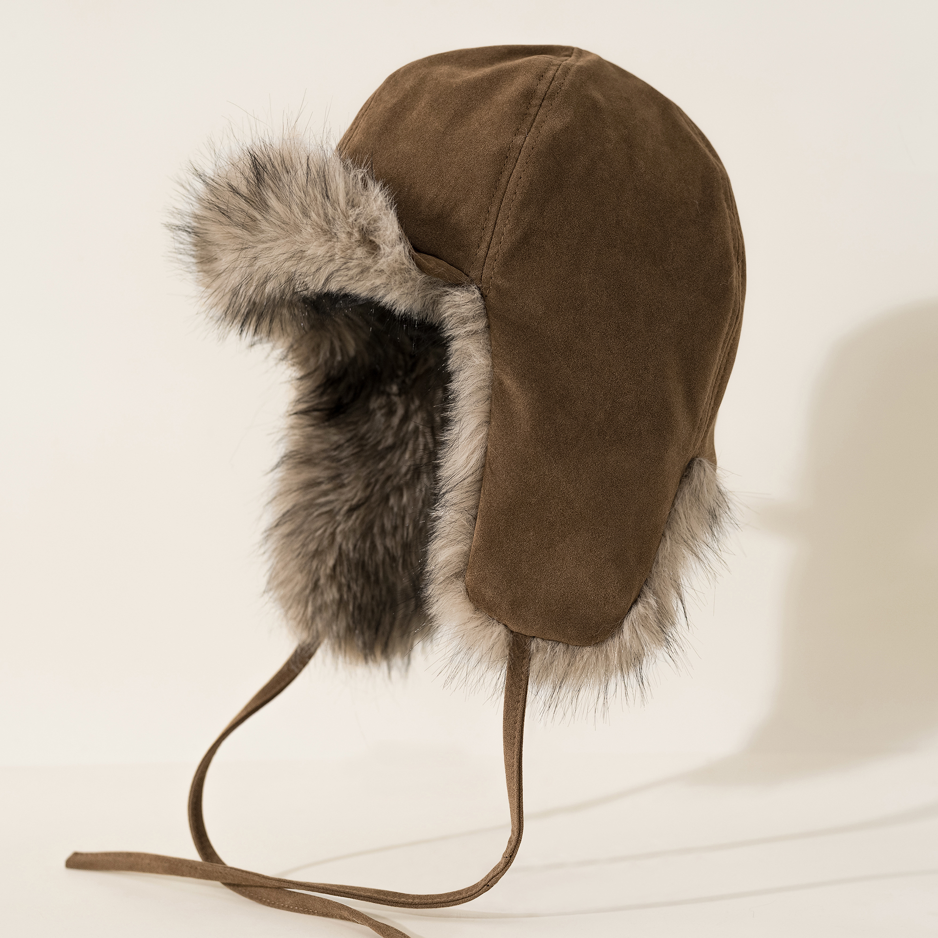 大头围61cm中厚毛绒护耳帽磨砂料