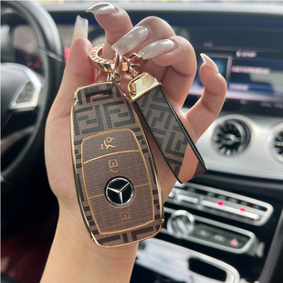 适用于奔驰E300l钥匙套E级C级A级C260l GLC300GLE迈巴赫扣包 C200