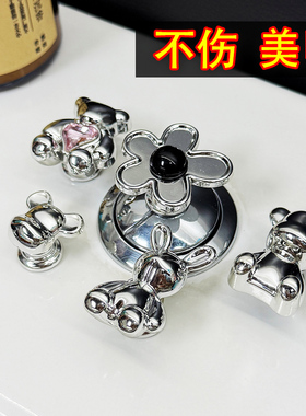 可爱马桶按压器美甲专用高级创意门柜把手卫生间厕所冲水按钮装饰
