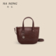哈弘头层牛皮半圆包手拎包女款 小包休闲斜挎包真皮菜篮子包简约款