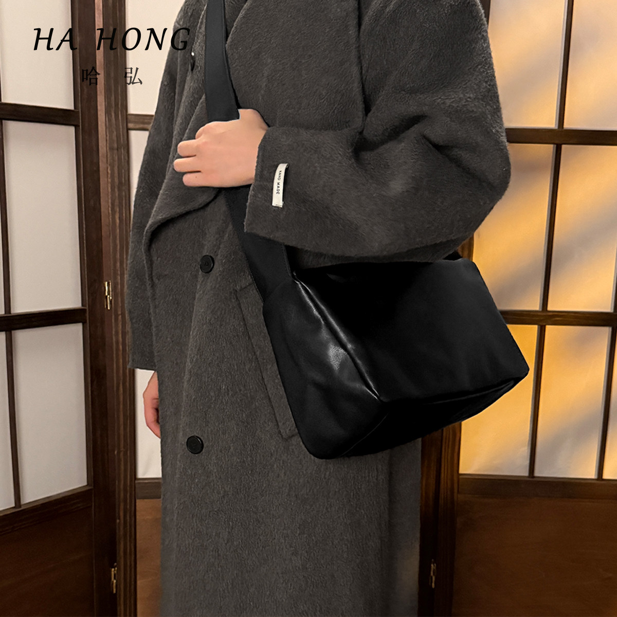 哈弘植鞣头层牛皮单肩斜挎方包简约复古大容量百搭不撞款真皮包包,箱包皮具/热销女包/男包,通用款女包,淘宝优惠券,粉丝福利购,淘宝优惠卷