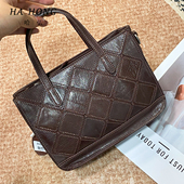 哈弘植鞣头层牛皮可单肩可斜挎包手提包包女款 2025新款 复古真皮包