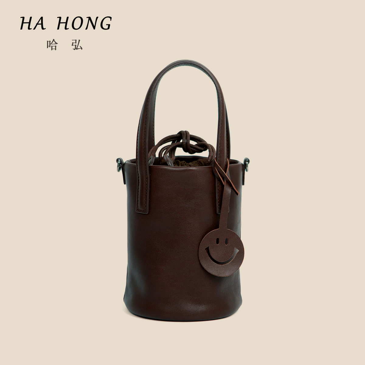 哈弘水桶包植鞣头层牛皮