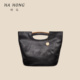 哈弘植鞣头层牛皮手提斜挎包真皮气质水桶包大容量包简约复古轻奢