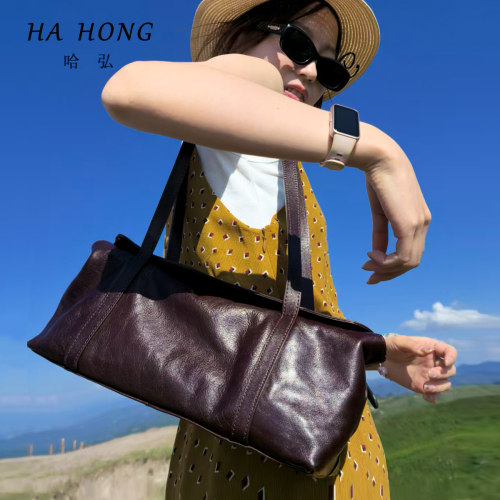 头层牛皮单肩包真皮软包