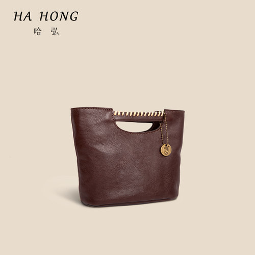 头层牛皮小众设计女款斜挎包