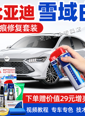 适用比亚迪雪域白补漆笔宋plusdmi汉ev秦划痕修复唐dm宋pro自喷漆