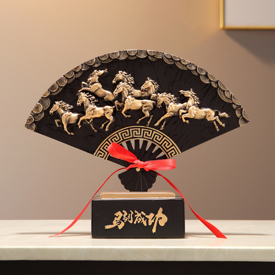 新中式马到成功八骏马摆件客厅电视柜玄关办公室装饰乔迁开 业礼