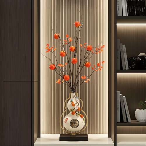 新中式五福临门花瓶摆件招财