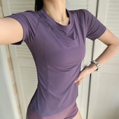 网纱透气休闲训练健身衣夏 跑步运动T恤罩衫 瑜伽服女上衣新款 短袖