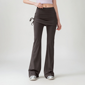 假两件鲨鱼裤 女秋春穿搭2026新款 裤 微喇瑜伽裤 裙打底高腰喇叭裤 子