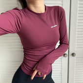 字母性感运动上衣女跑步长袖 速干衣健身房t恤紧身套指高弹瑜伽服