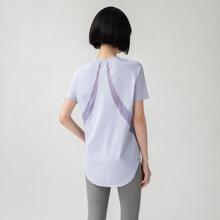 夏季 女涼感健身服跑步訓練寬松網(wǎng)紗透氣防曬速干T恤 運動短袖 時尚