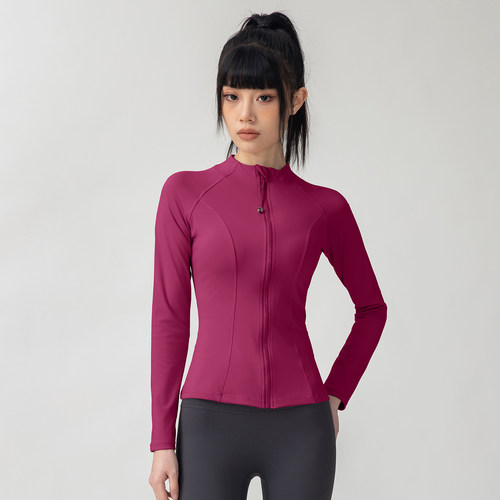 巨显瘦修身健身服普拉提瑜伽服户外运动跑步速干外套女紧身训练衣