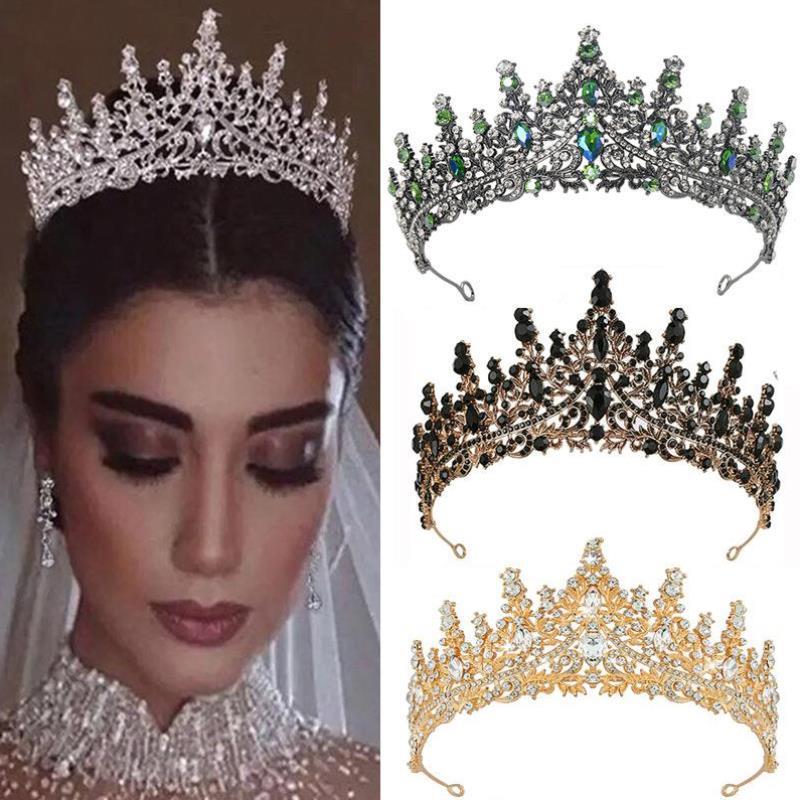 儿童皇冠头饰公主女童水晶王冠主持人发饰高端大气发夹晚礼服发箍